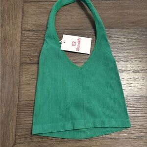 Sun-deh Small Nature Green halter tank top New!